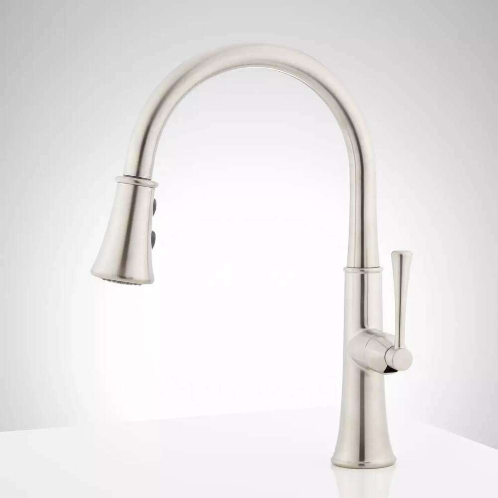 Signature Hardware Perdita Single-Hole Pull-Down Kitchen Faucet - Stainless Stee